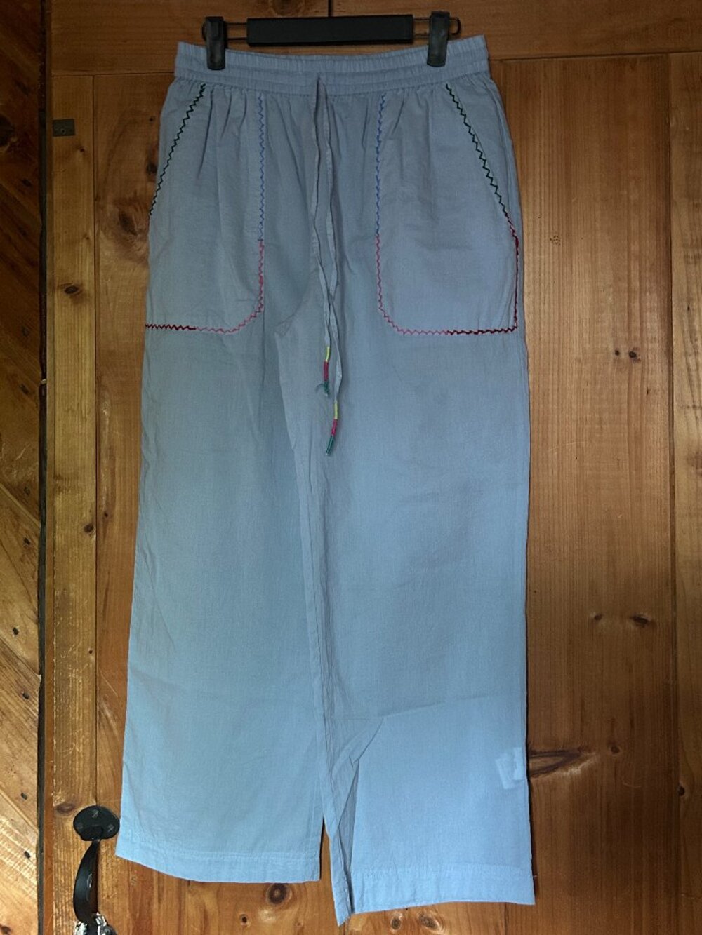 Light Blue Cotton Voile Pull-on Pants - (Size S/M) - Like New!